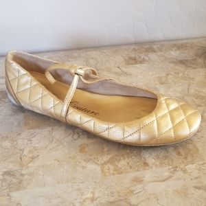 Authentic Juicy Couture Quilted Gold Ballet Flats